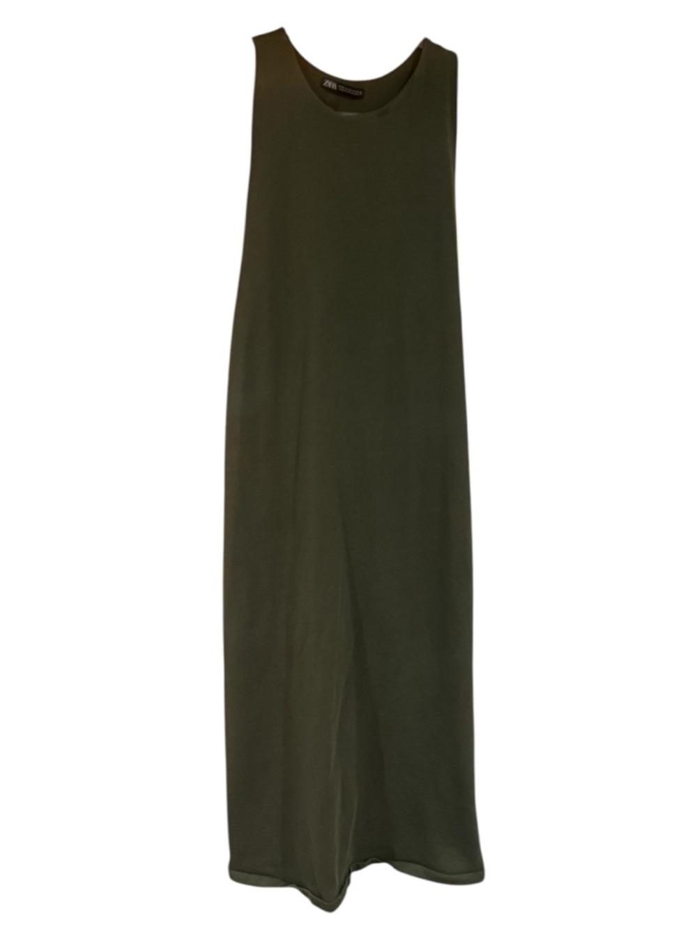🫒 Zara Olive‎ Green Sleeveless Maxi Dress with Twisted Knot Back🫒 - Picture 2 of 5